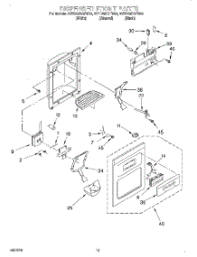 08 - Dispenser Front parts for Whirlpool Refrigerator 3VED29DQFB00 from AppliancePartsPros.com