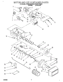 05 - Motor And Ice Container parts for Whirlpool Refrigerator 4YED27DQAW02 from AppliancePartsPros.com