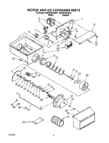 06 - Motor And Ice Container parts for Whirlpool Refrigerator 8ED22DQXAW01 from AppliancePartsPros.com