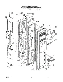 08 - Freezer Door parts for Whirlpool Refrigerator 8ED22DQXAW01 from AppliancePartsPros.com