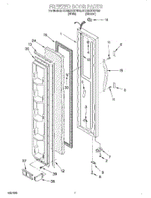 05 - Freezer Door parts for Whirlpool Refrigerator 8ED20ZKXFW00 from AppliancePartsPros.com