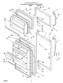 02 - Door parts for Whirlpool Refrigerator 4VET16GKGN01 from AppliancePartsPros.com