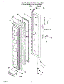 05 - Freezer Door parts for Whirlpool Refrigerator 4ED20ZKIFW00 from AppliancePartsPros.com