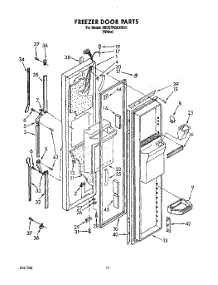 08 - Freezer Door parts for Whirlpool Refrigerator 8ED27RQXXW01 from AppliancePartsPros.com