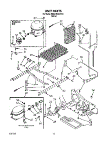 10 - Unit parts for Whirlpool Refrigerator 8ED27RQXXW01 from AppliancePartsPros.com