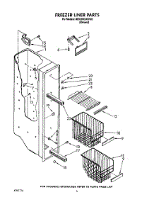 05 - Freezer Liner parts for Whirlpool Refrigerator 8ED22DQXXN00 from AppliancePartsPros.com