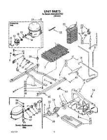 11 - Unit parts for Whirlpool Refrigerator 8ED22DQXXN00 from AppliancePartsPros.com