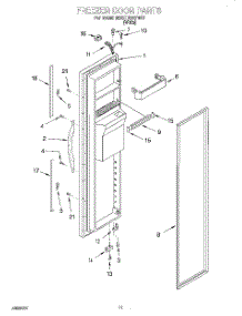 07 - Freezer Door parts for Whirlpool Refrigerator 6ED27DQXFW01 from AppliancePartsPros.com