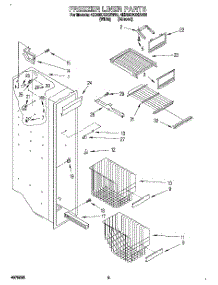 04 - Freezer Liner parts for Whirlpool Refrigerator 4ED25DQXBW00 from AppliancePartsPros.com
