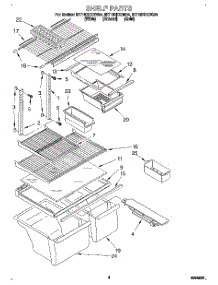 03 - Shelf parts for Whirlpool Refrigerator 8ET18ZKXDG04 from AppliancePartsPros.com