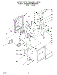 08 - Dispenser Front parts for Whirlpool Refrigerator 4ED25DQXBW00 from AppliancePartsPros.com