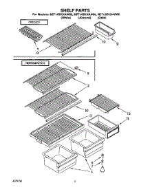 05 - Shelf parts for Whirlpool Refrigerator 8ET14ZKXAN00 from AppliancePartsPros.com