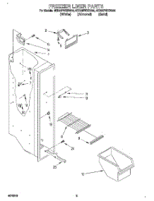 04 - Freezer Liner parts for Whirlpool Refrigerator 8ED22PWXBG00 from AppliancePartsPros.com