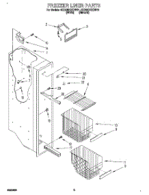 04 - Freezer Liner parts for Whirlpool Refrigerator 8ED22DQXDN01 from AppliancePartsPros.com