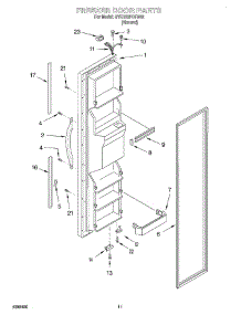 08 - Freezer Door parts for Whirlpool Refrigerator 4YED22PQFN02 from AppliancePartsPros.com