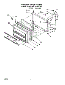 07 - Freezer Door parts for Whirlpool Refrigerator 4YET20DKAN01 from AppliancePartsPros.com