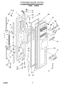 08 - Freezer Door parts for Whirlpool Refrigerator 8ED22DQXBN01 from AppliancePartsPros.com