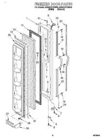 04 - Freezer Door parts for Whirlpool Refrigerator 6ED20PKXBN00 from AppliancePartsPros.com