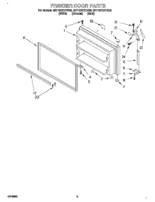 02 - Freezer Door parts for Whirlpool Refrigerator 8ET18ZKXDW00 from AppliancePartsPros.com