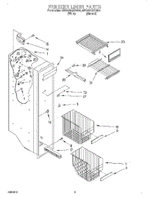 04 - Freezer Liner parts for Whirlpool Refrigerator 4ED25DQXDW02 from AppliancePartsPros.com