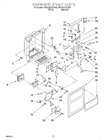 08 - Dispenser Front parts for Whirlpool Refrigerator 4ED25DQXDW02 from AppliancePartsPros.com