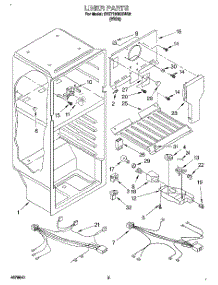 03 - Liner, Lit / Optional parts for Whirlpool Refrigerator 3VET16GKBW00 from AppliancePartsPros.com