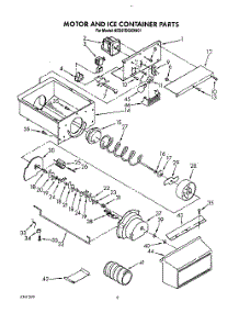 06 - Motor And Ice Container parts for Whirlpool Refrigerator 8ED27DQXXN01 from AppliancePartsPros.com