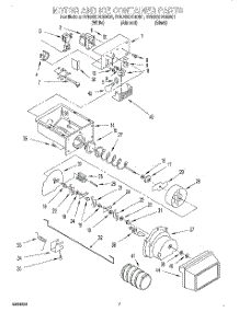 05 - Motor And Ice Container parts for Whirlpool Refrigerator 3VED29DQEB01 from AppliancePartsPros.com