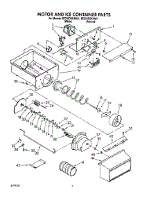 05 - Motor & Ice Container parts for Whirlpool Refrigerator 8ED25DQXAW01 from AppliancePartsPros.com