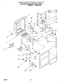 08 - Dispenser Front parts for Whirlpool Refrigerator 8ED25DQXBW00 from AppliancePartsPros.com