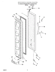 05 - Freezer Door parts for Whirlpool Refrigerator 8ED20ZKXFN01 from AppliancePartsPros.com