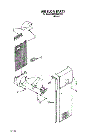 12 - Air Flow parts for Whirlpool Refrigerator 4ED22DWXTN01 from AppliancePartsPros.com