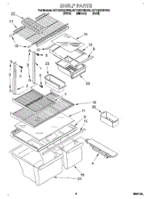 03 - Shelf parts for Whirlpool Refrigerator 8ET18ZKXDN03 from AppliancePartsPros.com
