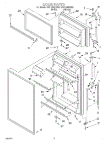 02 - Door parts for Whirlpool Refrigerator 3VET19NKFW00 from AppliancePartsPros.com
