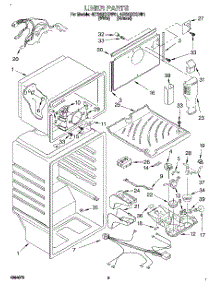 03 - Liner parts for Whirlpool Refrigerator 4ET20ZKXDW01 from AppliancePartsPros.com