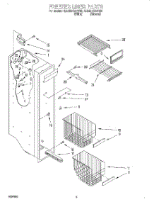 04 - Freezer Liner parts for Whirlpool Refrigerator 4ED25DQXFW00 from AppliancePartsPros.com