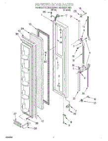 05 - Freezer Door parts for Whirlpool Refrigerator 4ED20ZKXDN01 from AppliancePartsPros.com