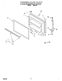 06 - Freezer Door, Lit / Optional parts for Whirlpool Refrigerator 3ET19DKXDW00 from AppliancePartsPros.com