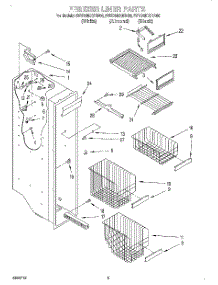 04 - Freezer Liner parts for Whirlpool Refrigerator 3VED29DQEW00 from AppliancePartsPros.com
