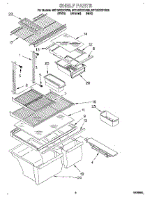 03 - Shelf parts for Whirlpool Refrigerator 8ET18ZKXDG00 from AppliancePartsPros.com