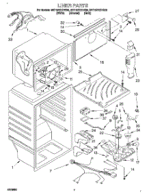 05 - Liner parts for Whirlpool Refrigerator 8ET18ZKXDG00 from AppliancePartsPros.com