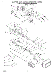 05 - Motor And Ice Container parts for Whirlpool Refrigerator 4ED25DQXBN00 from AppliancePartsPros.com