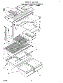 06 - Shelf parts for Whirlpool Refrigerator 3ET18ZKXAN01 from AppliancePartsPros.com