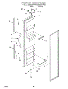 08 - Freezer Door parts for Whirlpool Refrigerator 8ED22PQXFW04 from AppliancePartsPros.com