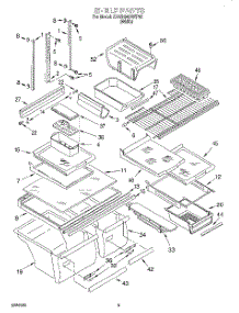 03 - Shelf parts for Whirlpool Refrigerator 3XARG493WP02 from AppliancePartsPros.com