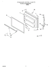 06 - Freezer Door, Lit / Optional parts for Whirlpool Refrigerator 3XARG493WP02 from AppliancePartsPros.com