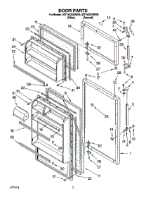 02 - Door parts for Whirlpool Refrigerator 4ET14GKXBN00 from AppliancePartsPros.com