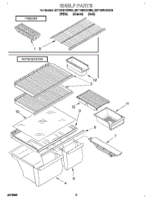 05 - Shelf, Lit / Optional parts for Whirlpool Refrigerator 3ET16NKXBN00 from AppliancePartsPros.com