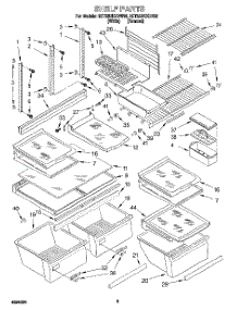 04 - Shelf parts for Whirlpool Refrigerator 3ET22DKXDW00 from AppliancePartsPros.com