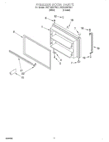 06 - Freezer Door, Lit / Optional parts for Whirlpool Refrigerator 3VET23DKFW01 from AppliancePartsPros.com